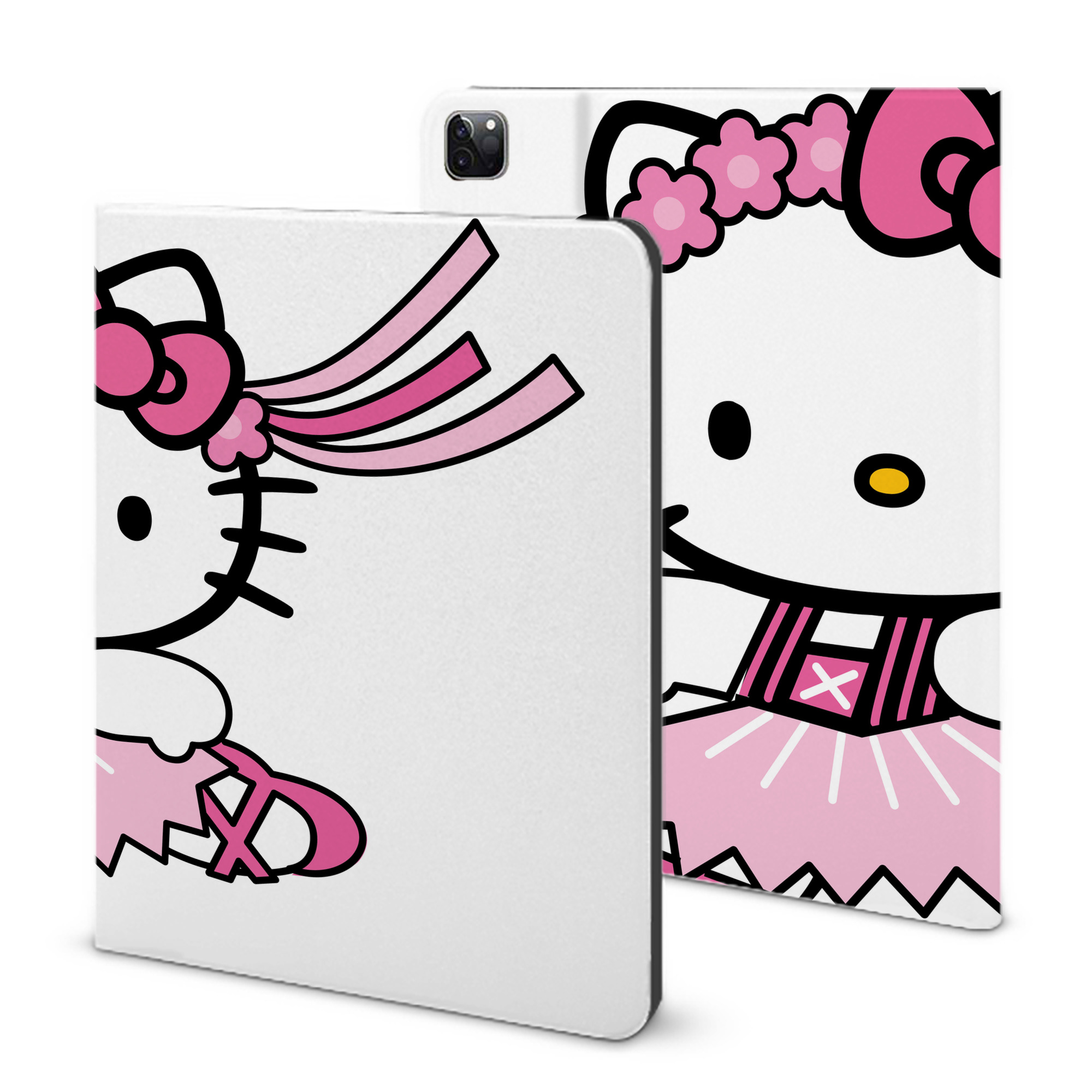 （画像用） Hello Kitty ハローキティ IPad ケース ブック型 PUレザー TPU 耐衝撃 軽量 薄型 ペン収納なし 全面保護 IPad 各モデル対応
